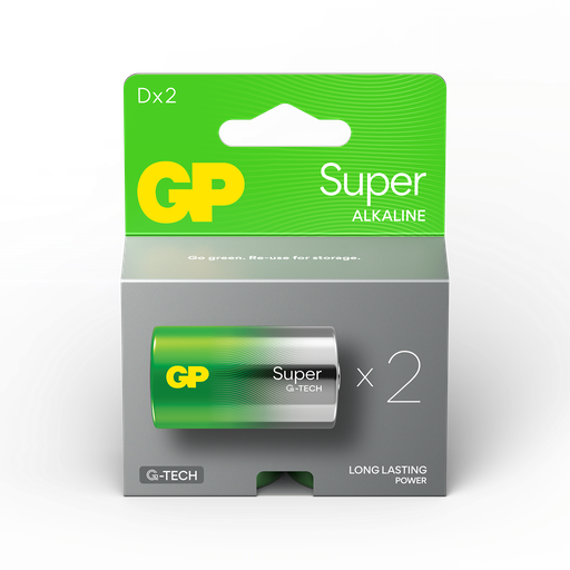 [LR20-B2 GP] G009//D, 34,2x61,5 LR20  alcalina 1,5 v blister 2 unidades