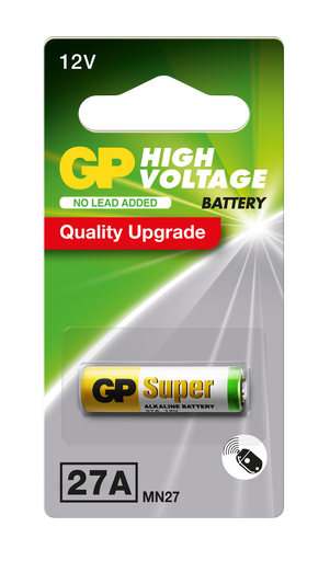 [027AMF-B1 GP] G402//Alcalina 27A  7,70 x 28,00 12 v  mercury free blister 1 unidad