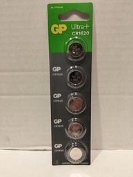 [CR1620-B5 GP] G650//Litio CR1620 16.00 x 2,00 3v 78 mAh blister 5 unidades