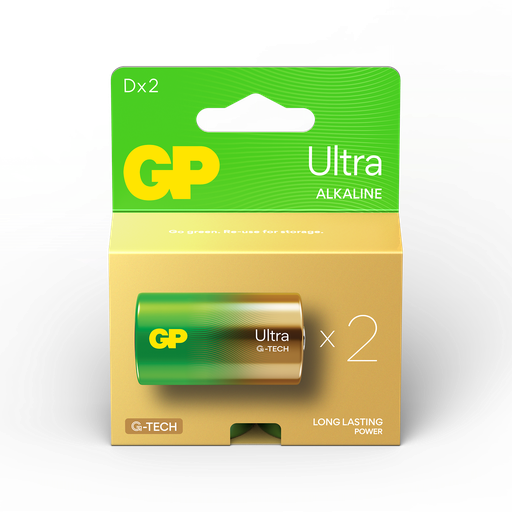 [LR20-B2ULT GP] G688//Gama Ultra D, 34,2x61,5 LR20  alcalina 1,5 v blister 2 unidades