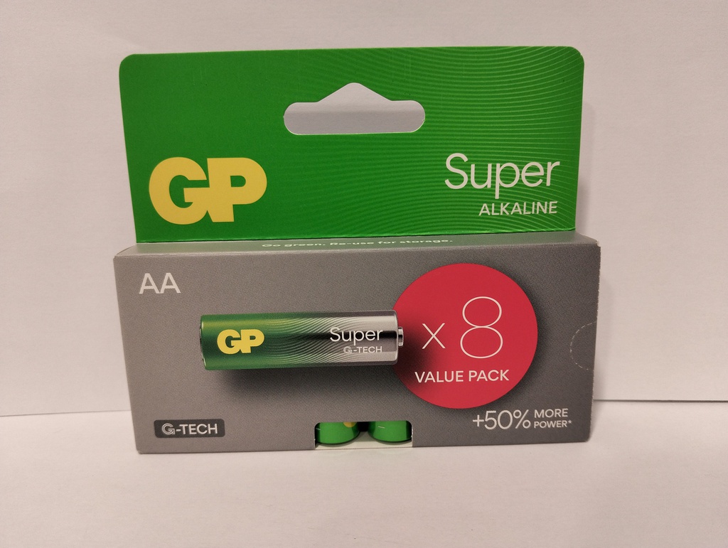 G241//AA, 14,5x50,5 LR06  alcalina 1,5 v blister 8 unidades