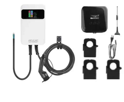 [EVC-SQ3+ DLB HEY] E004//Cargador de pared Ultra Inteligente Trifasico compatible con balanceador de potencia. Incluye accesorio balanceador y 3 cable toroidal