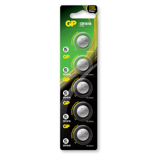 [CR1616-B5 GP] G071//Litio CR1616 16,00 x 1,60 3v 42 mAh blister 5 unidades