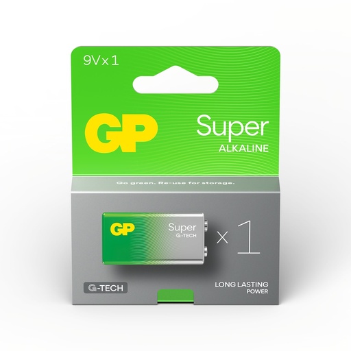 [LR09-B1 GP] G010//LR09, 26x17,5x48,5 6LR61  alcalina 9 v blister de 1 unidad
