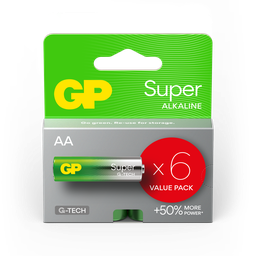 [LR06-B6 GP] G246//AA, 14,5x50,5 LR06  alcalina 1,5 v blister 6 unidades