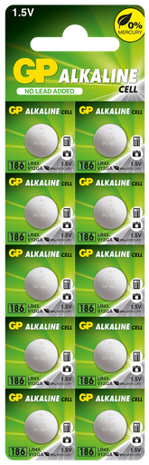 [LR0043-B10MF GP] G387//Alcalina LR43 186 11,60 x 4,20 1,5 v 70 mAh mercury free blister 10 unidades