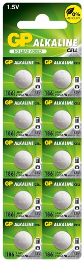 [LR0043-B10MF GP] G387//Alcalina LR43 186 11,60 x 4,20 1,5 v 70 mAh mercury free blister 10 unidades