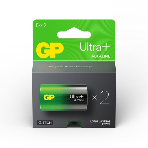[LR20-B2UP GP] G448//Gama Ultra Plus d, 34,2x61,5 LR20  alcalina 1,5 v blister 2 unidades