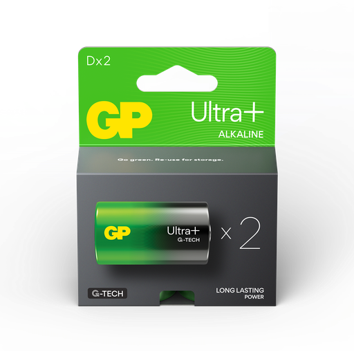 [LR20-B2UP GP] G448//Gama Ultra Plus d, 34,2x61,5 LR20  alcalina 1,5 v blister 2 unidades