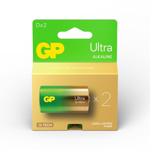 [LR20-B2ULT GP] G688//Gama Ultra D, 34,2x61,5 LR20  alcalina 1,5 v blister 2 unidades